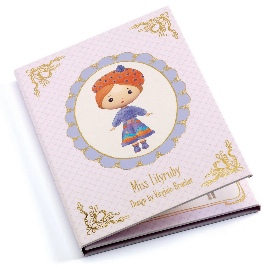 Book with a colorful illustration of a character on a pink cover