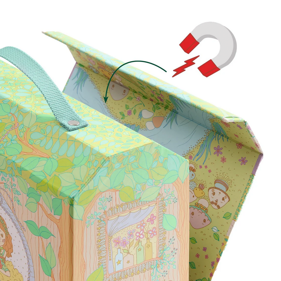 Colorful toy box with a magnet on a DJECO product page