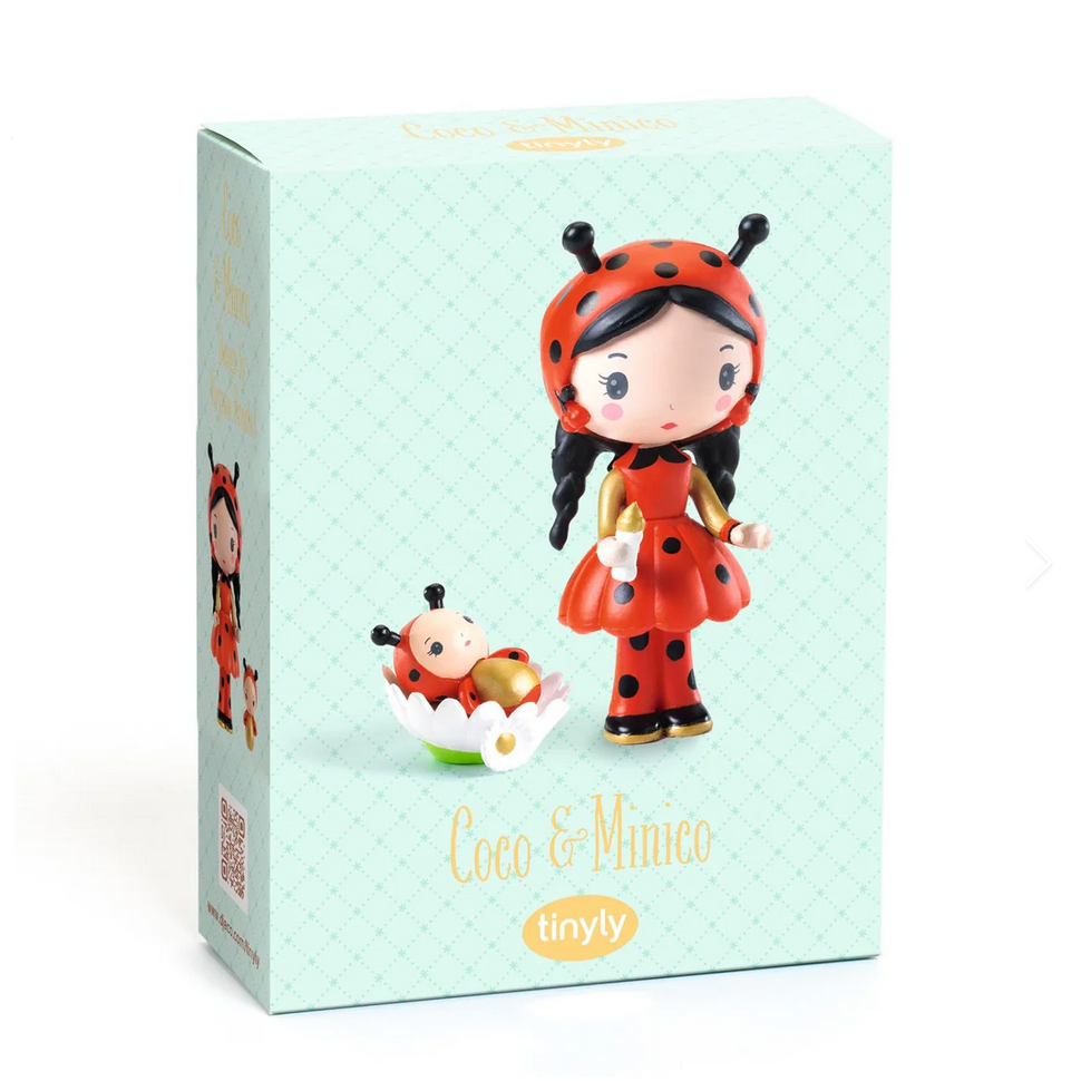 Toy packaging with a ladybug-themed character and DJECO branding.