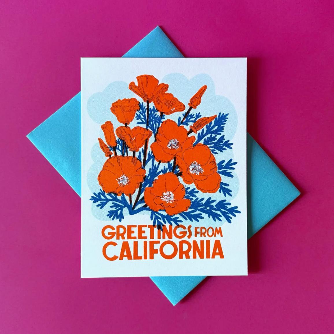 Greetings from California - Risograph Greeting Card