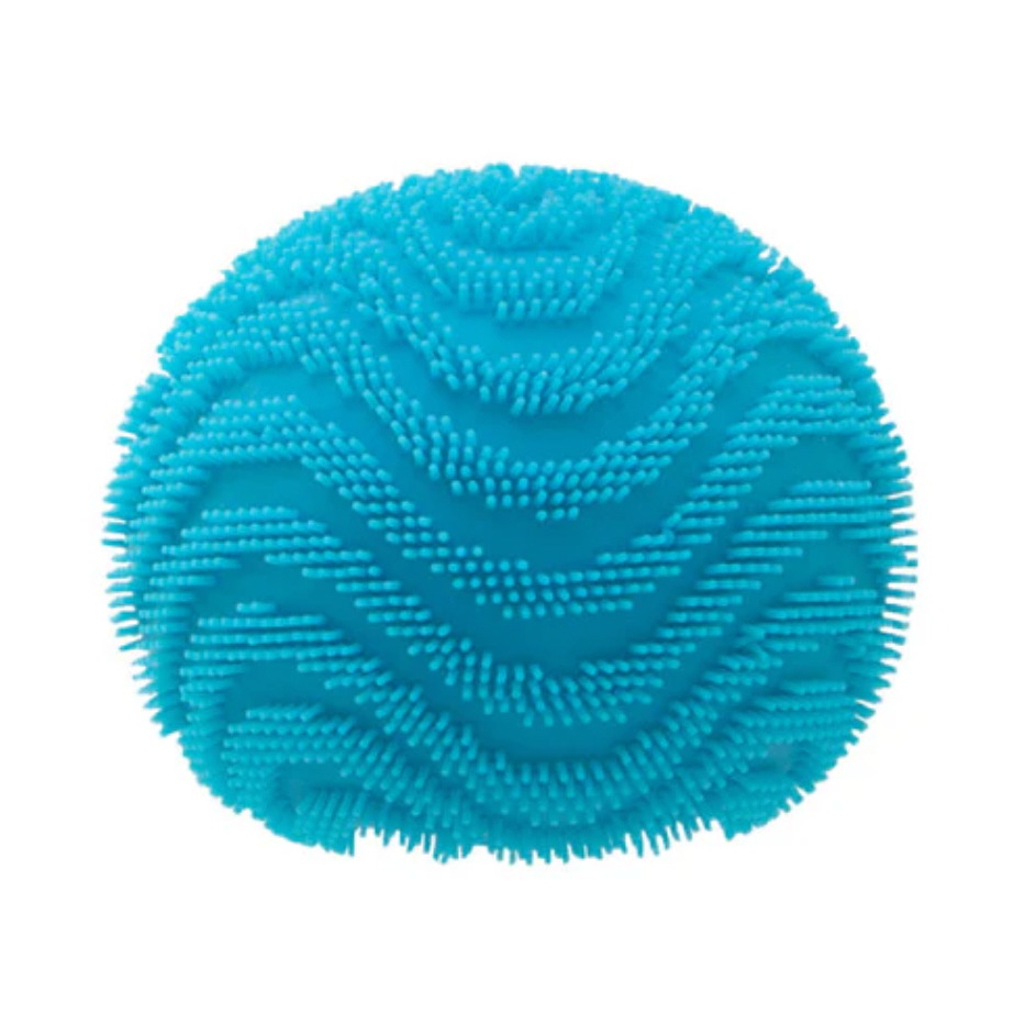 Blue textured ball on a white background