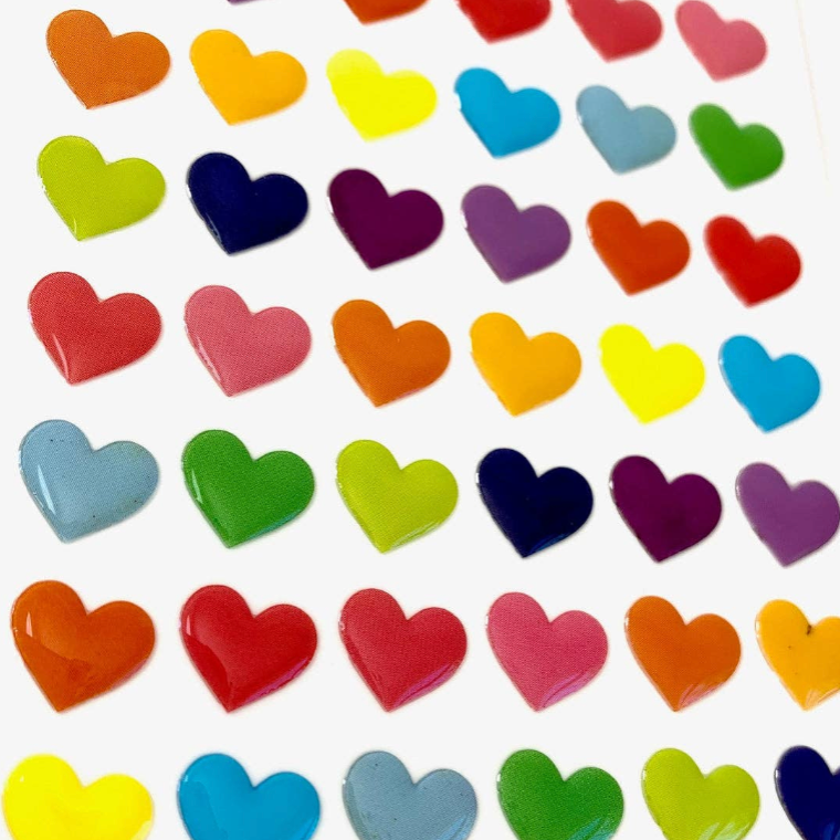 Color Hearts Small Gel Stickers