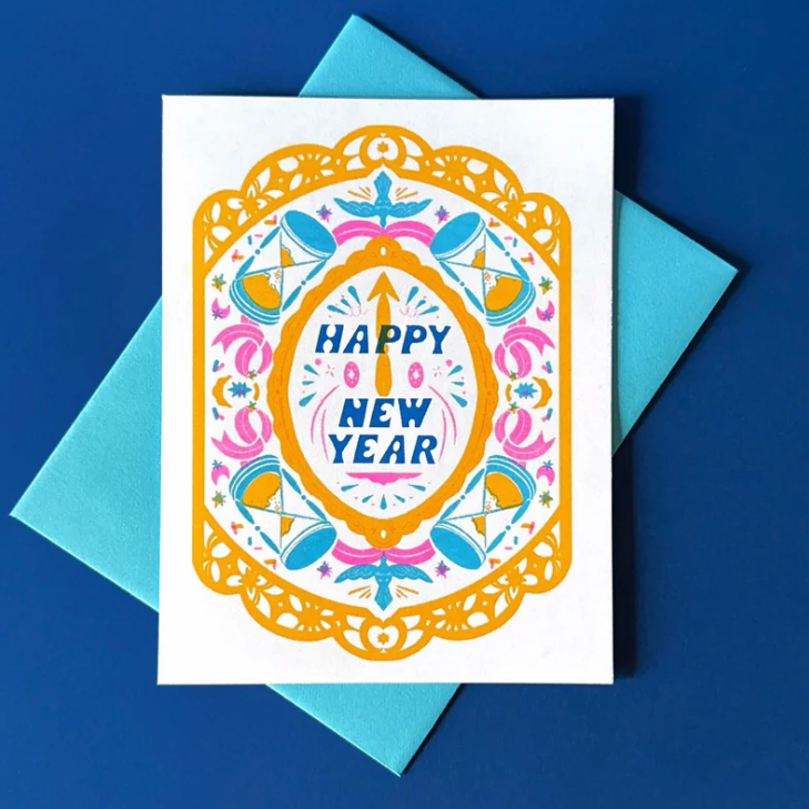 Happy New Year Risograph Card