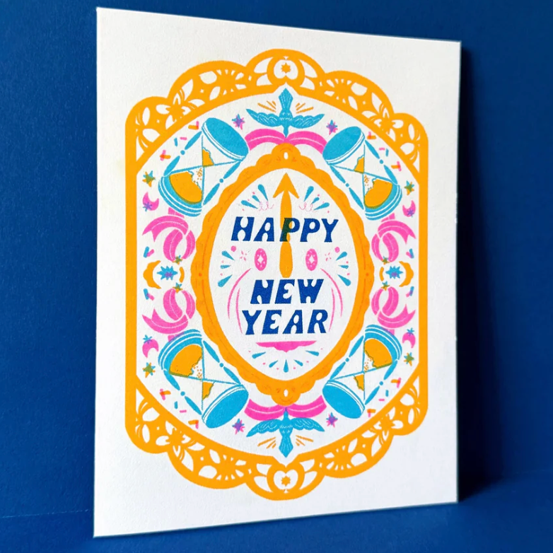 Happy New Year Risograph Card