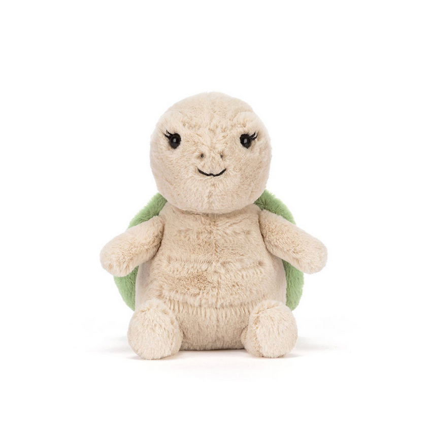 Plush turtle toy on a white background
