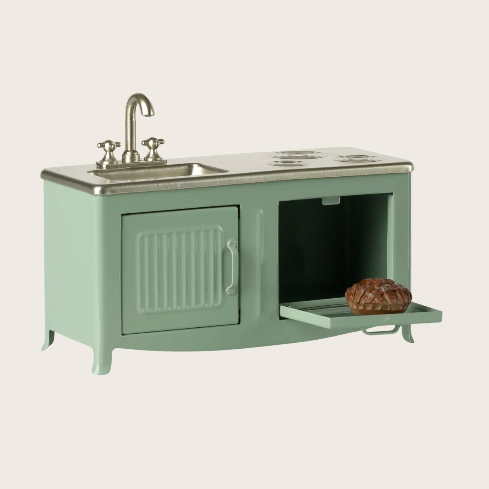 Green pet house with sink and cabinet design