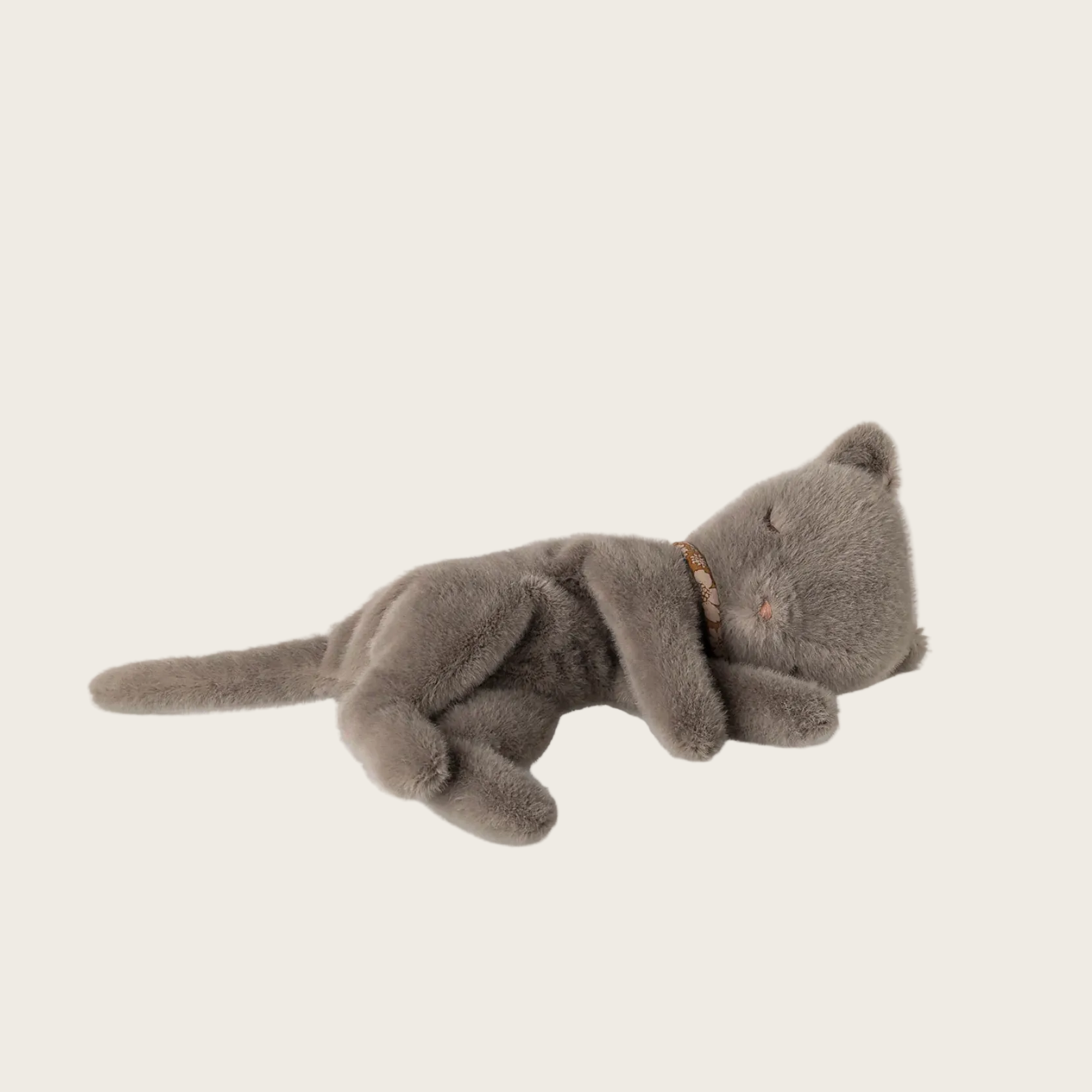 Small Sleeping kitten plush  - grey