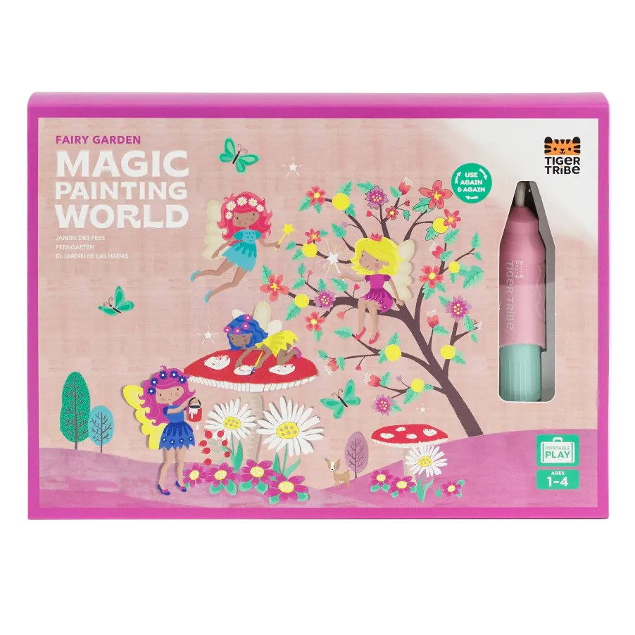 Magic Painting World art set packaging with fairy-themed illustrations on a white background