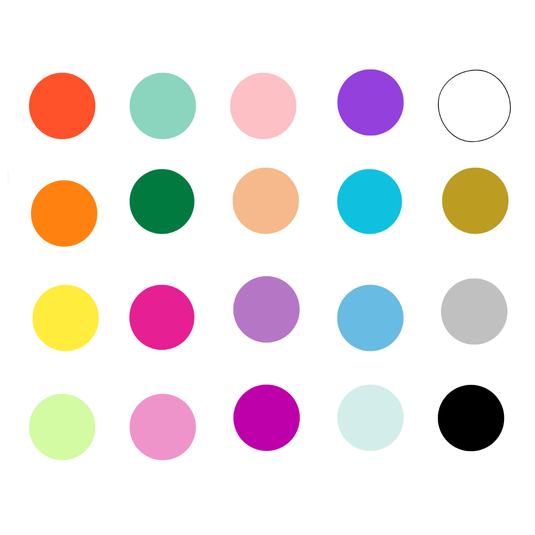 Color swatch palette with various colors on a computer screen