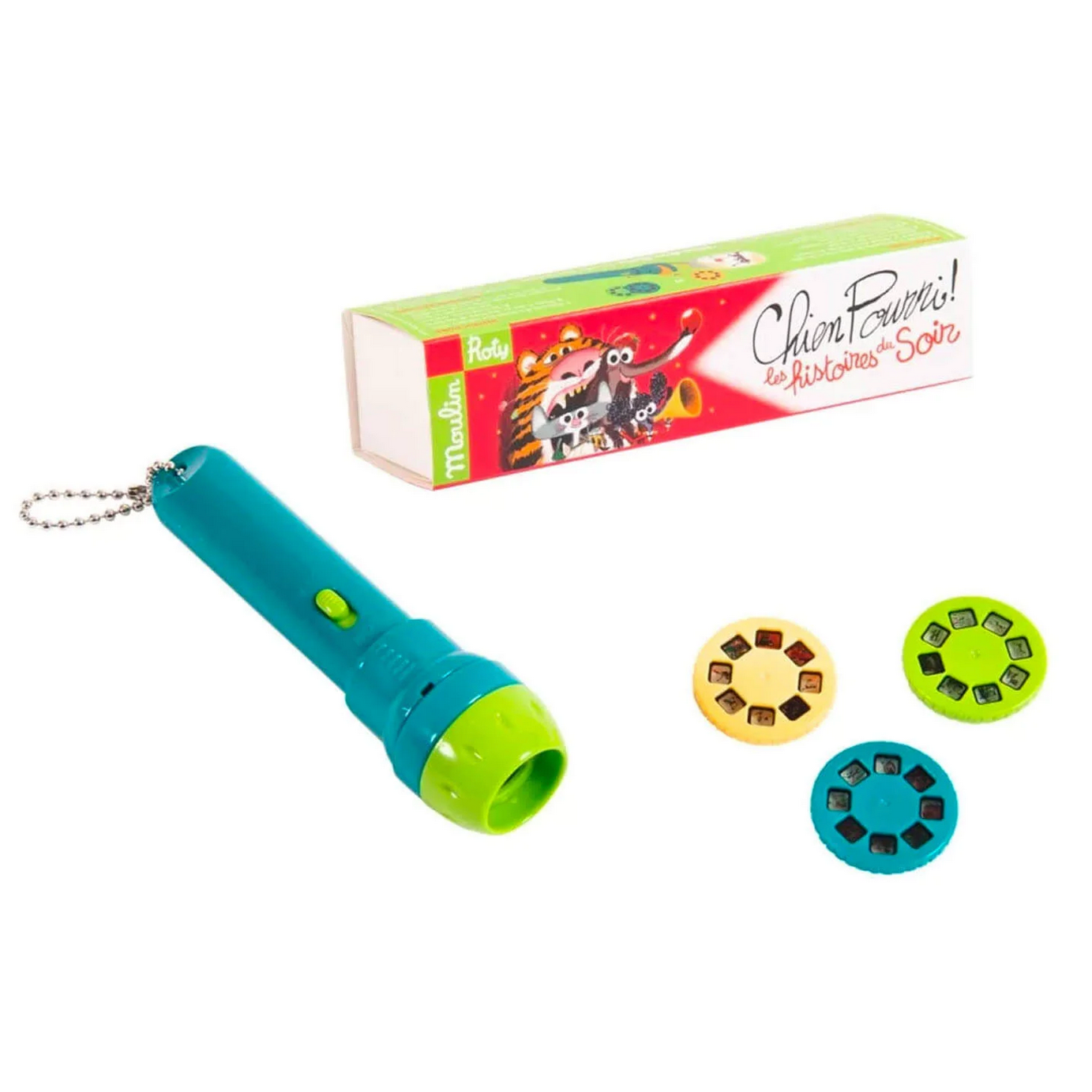 Toy flashlight with interchangeable lenses 