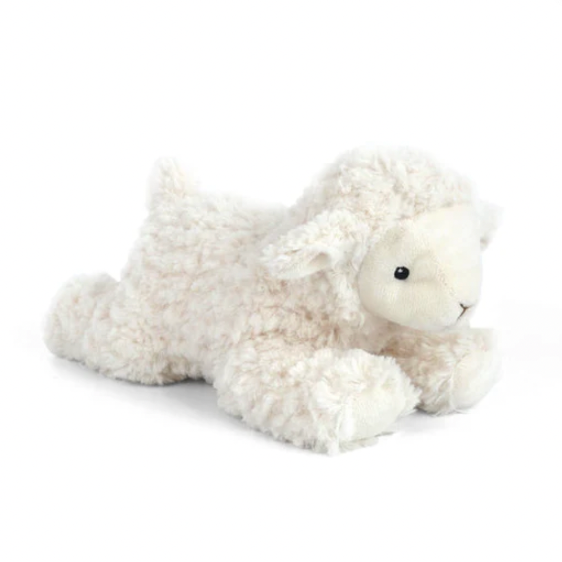 White fluffy toy on a white background with a website navigation bar at the top.