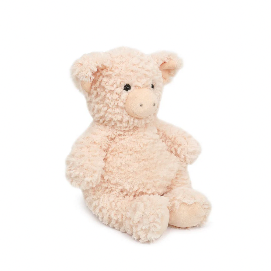 Cream-colored pig on a white background