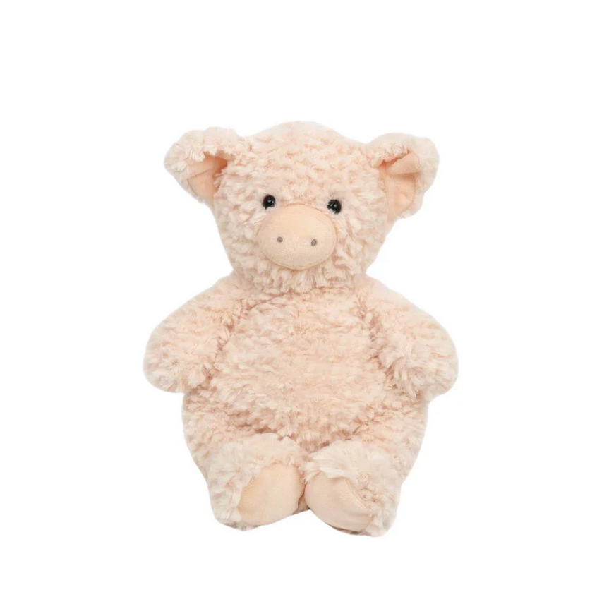 Fluffy beige pig on a white background