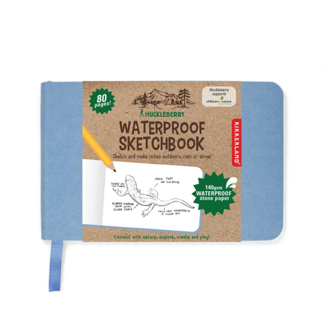 Waterproof sketchbook with a pencil 
