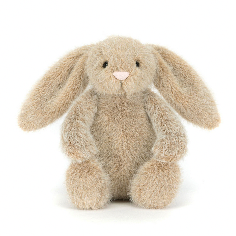 Stuffed bunny toy on a white background