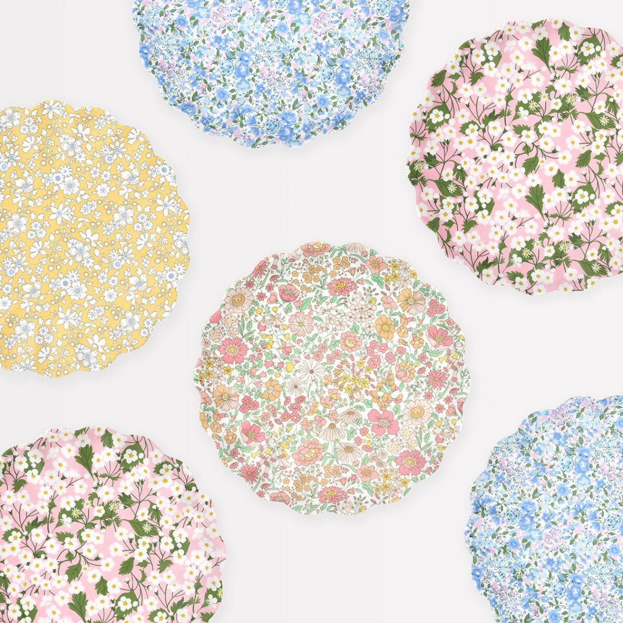 Meri Meri x Liberty Mixed Set Reusable Small Plates (x4)