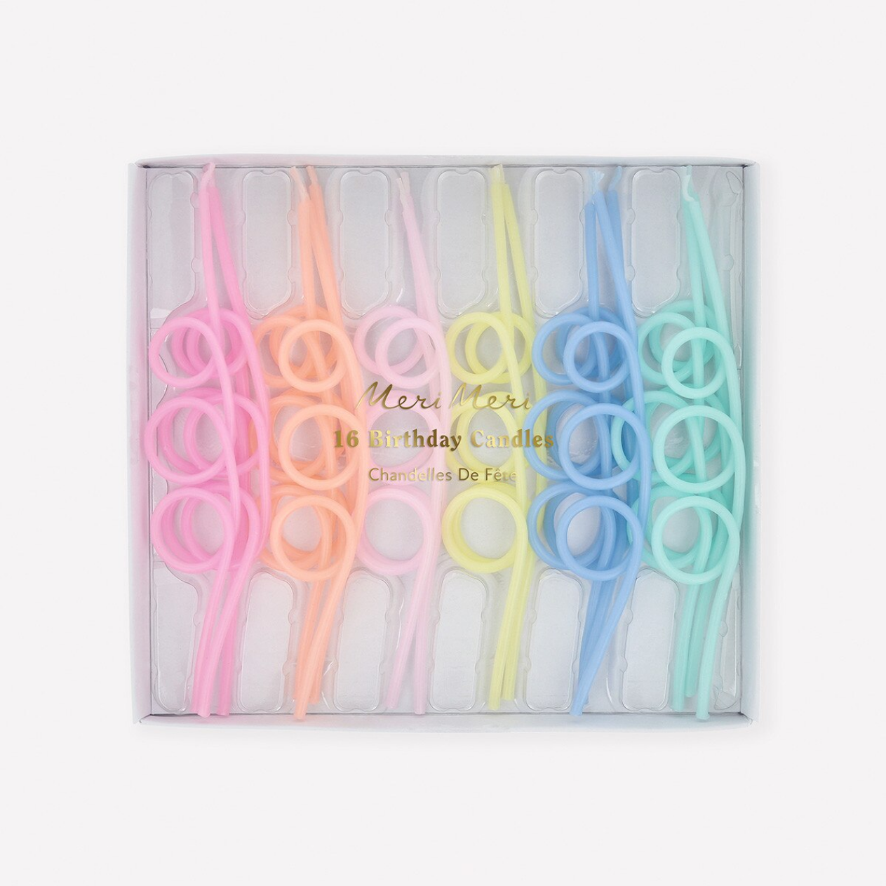Pastel Loopy Candles (x16)