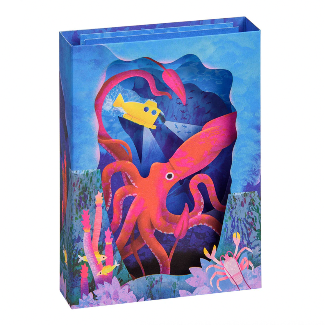 Colorful underwater-themed card with an octopus and fish design.