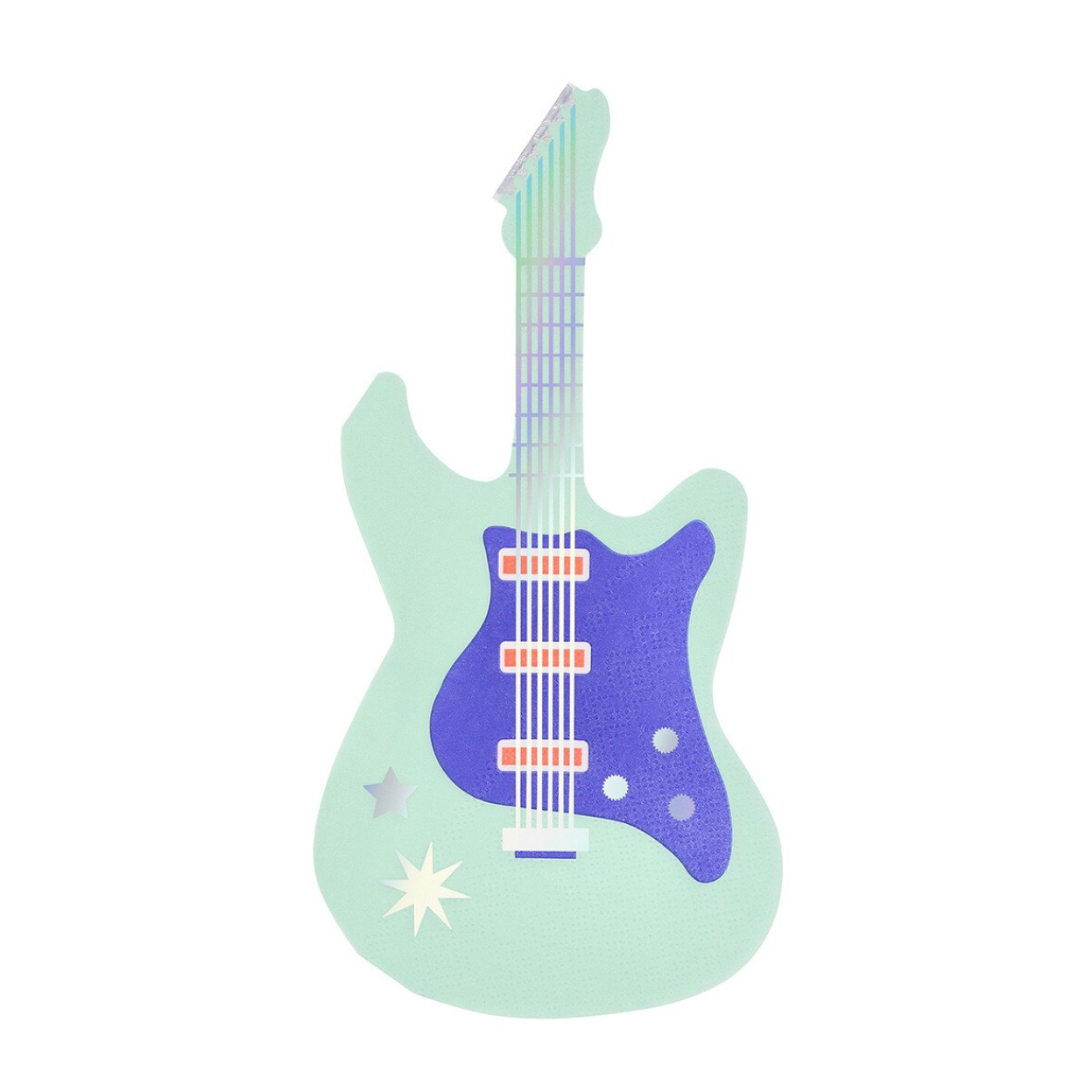 Toy guitar with a gradient color scheme on a white background