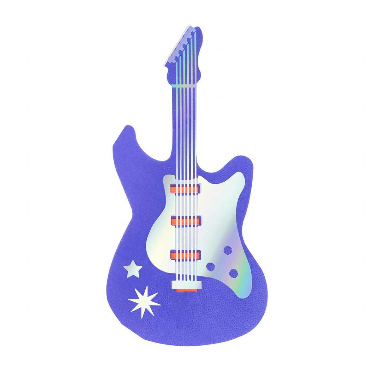 Colorful guitar-shaped object on a white background