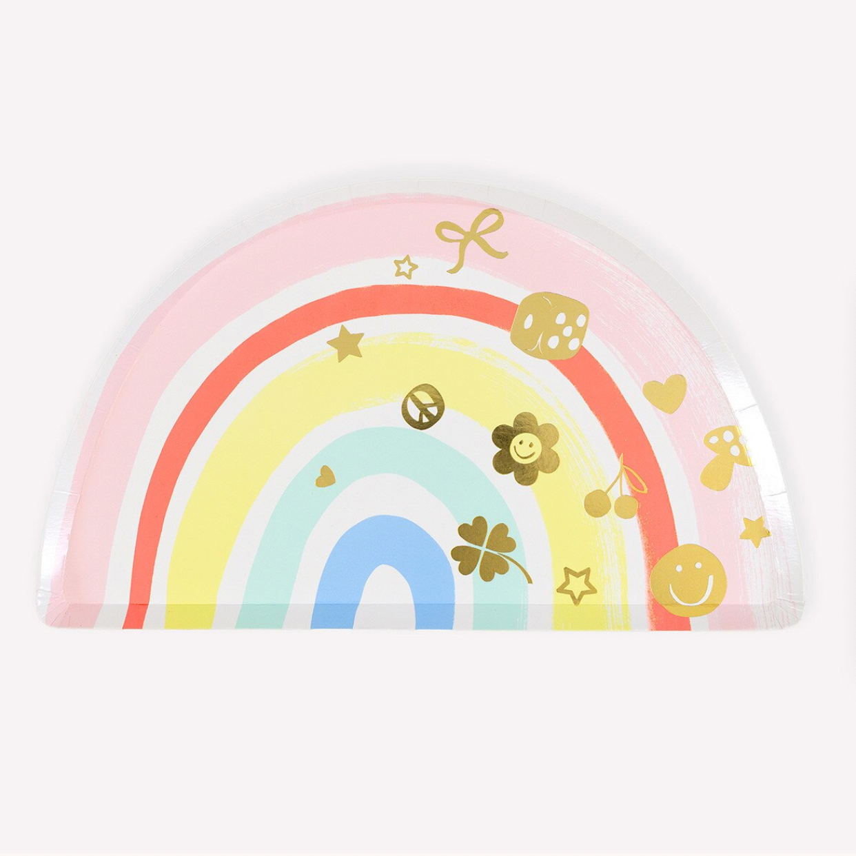 Decorative item with a rainbow design on a white background