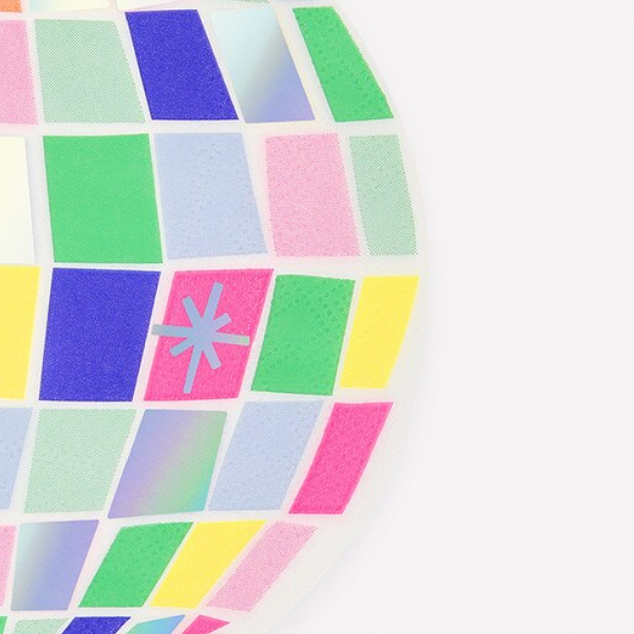 Colorful geometric pattern with a star-like symbol on a white background
