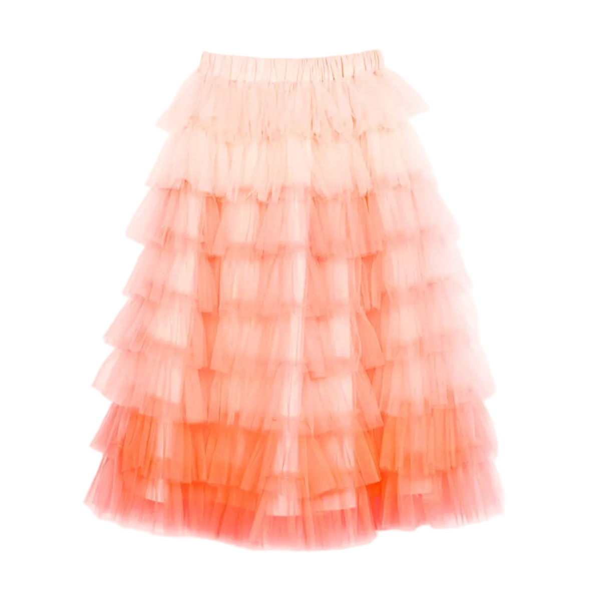 Orange ruffled skirt