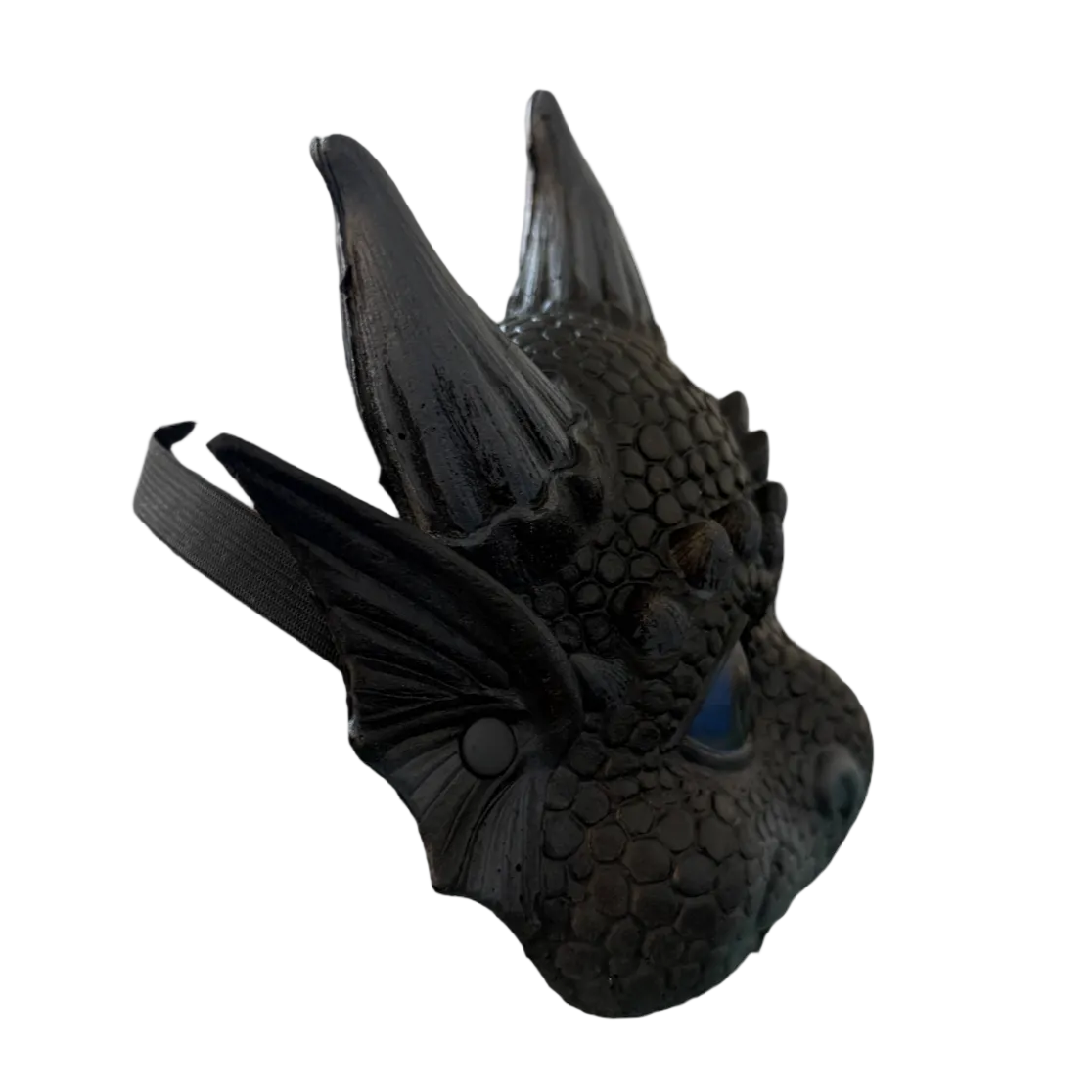 Black dragon mask on a white background