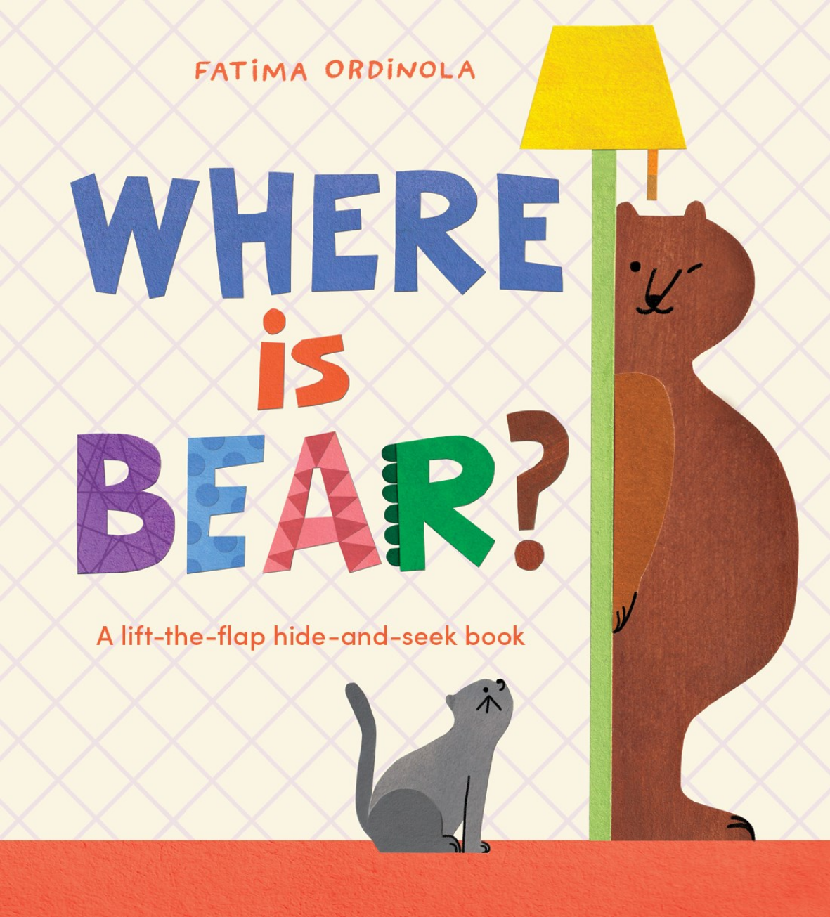 Book cover of 'Where is Bear?' with a bear and cat illustration and colorful text.
