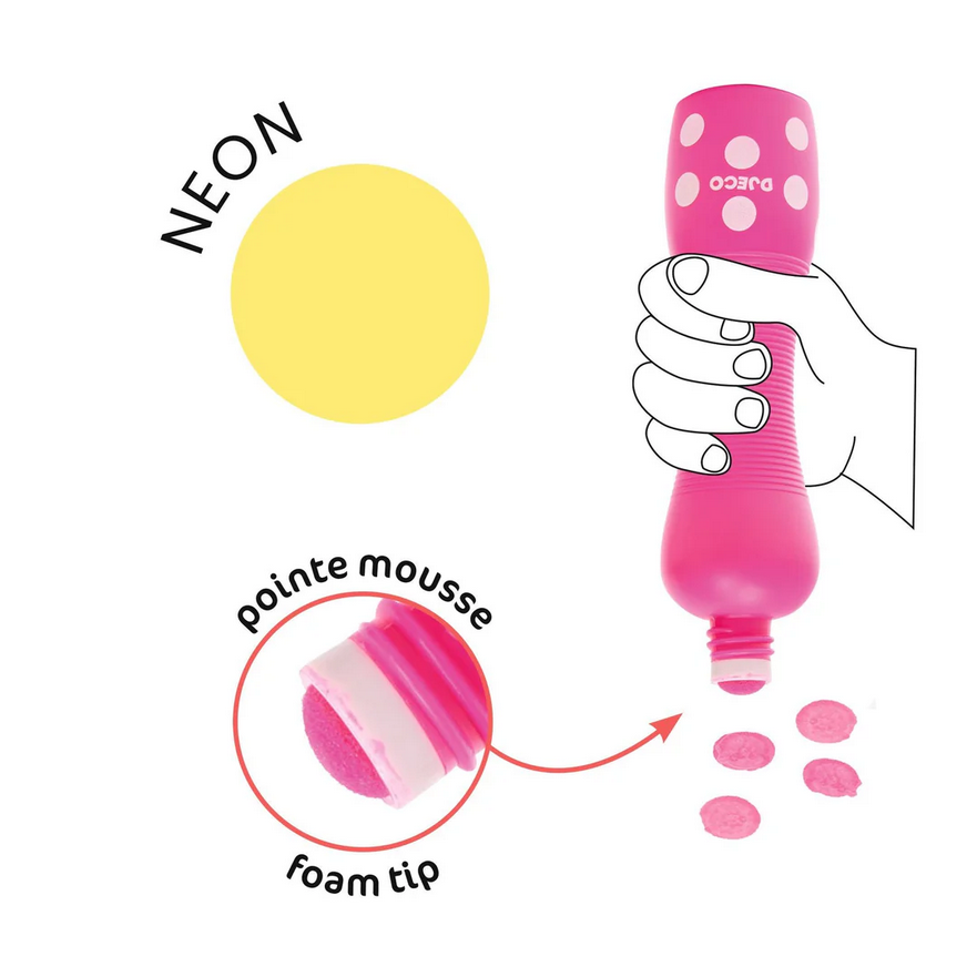 4 Foam Markers - Neon
