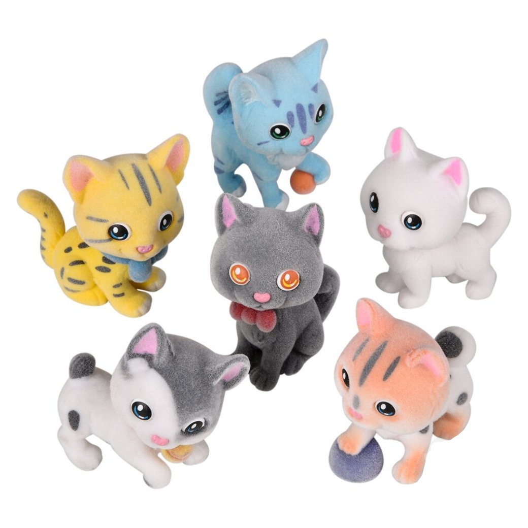 1.5" Flocked Micro Cat Assortment