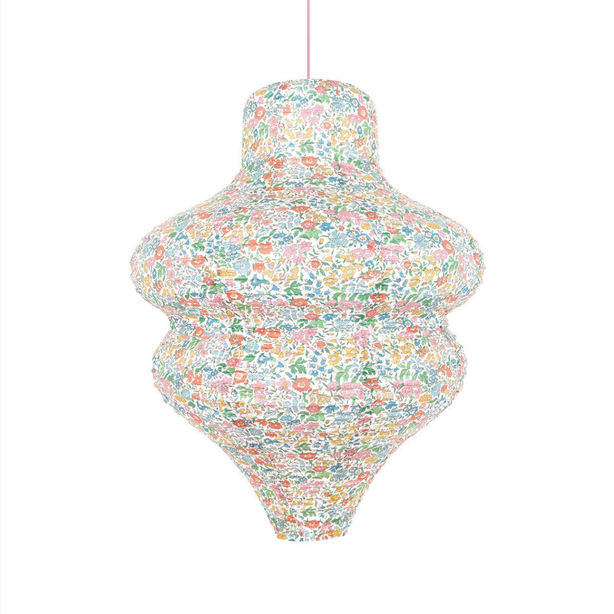 Floral patterned lampshade on a white background