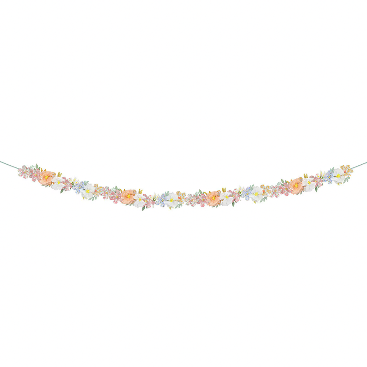 Decorative floral garland on a white background
