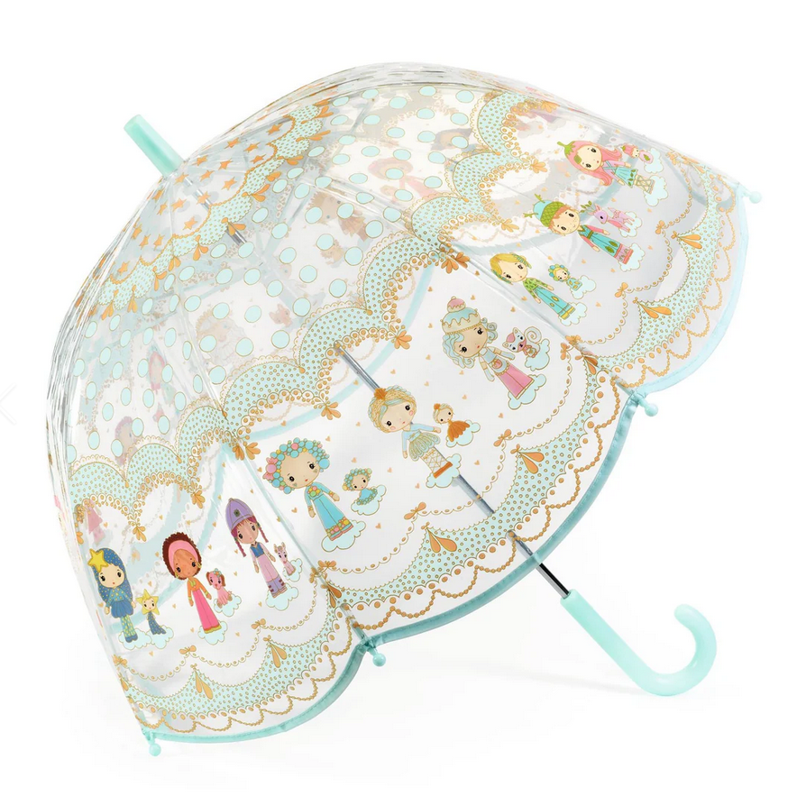 Children's umbrella with cartoon character design on a white background