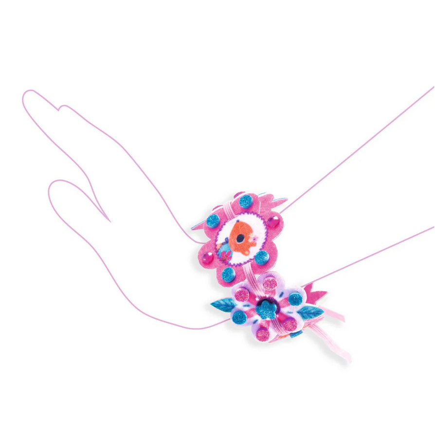 Decorative hair clip with floral design on a white background