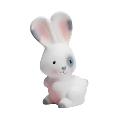 White rabbit toy with pink ears