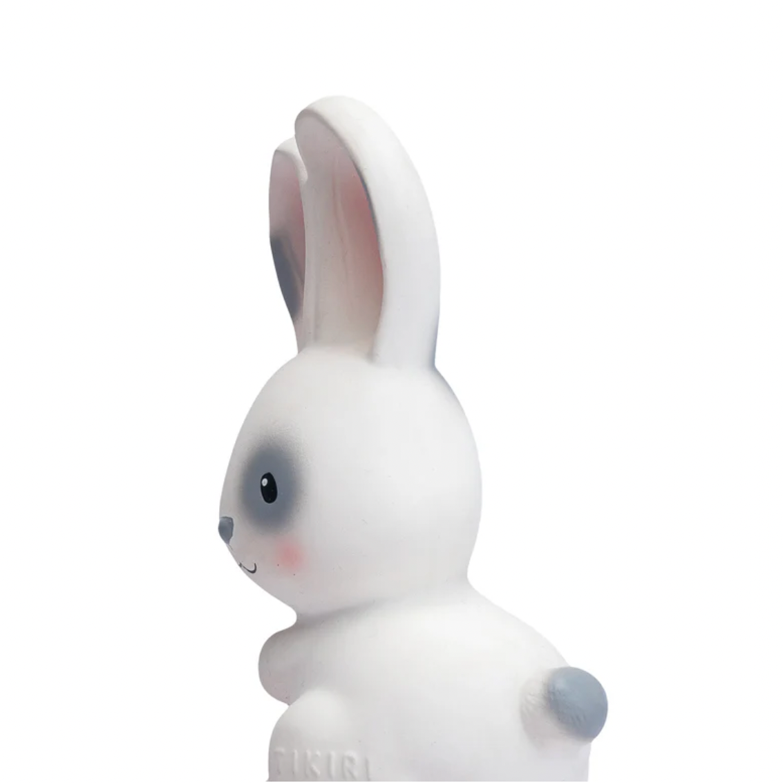 White rabbit-shaped toy on a white background
