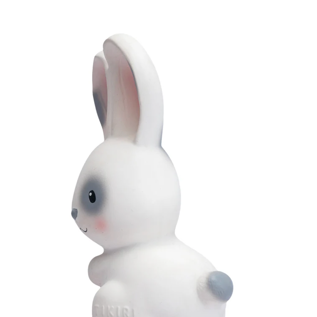 White rabbit-shaped toy on a white background