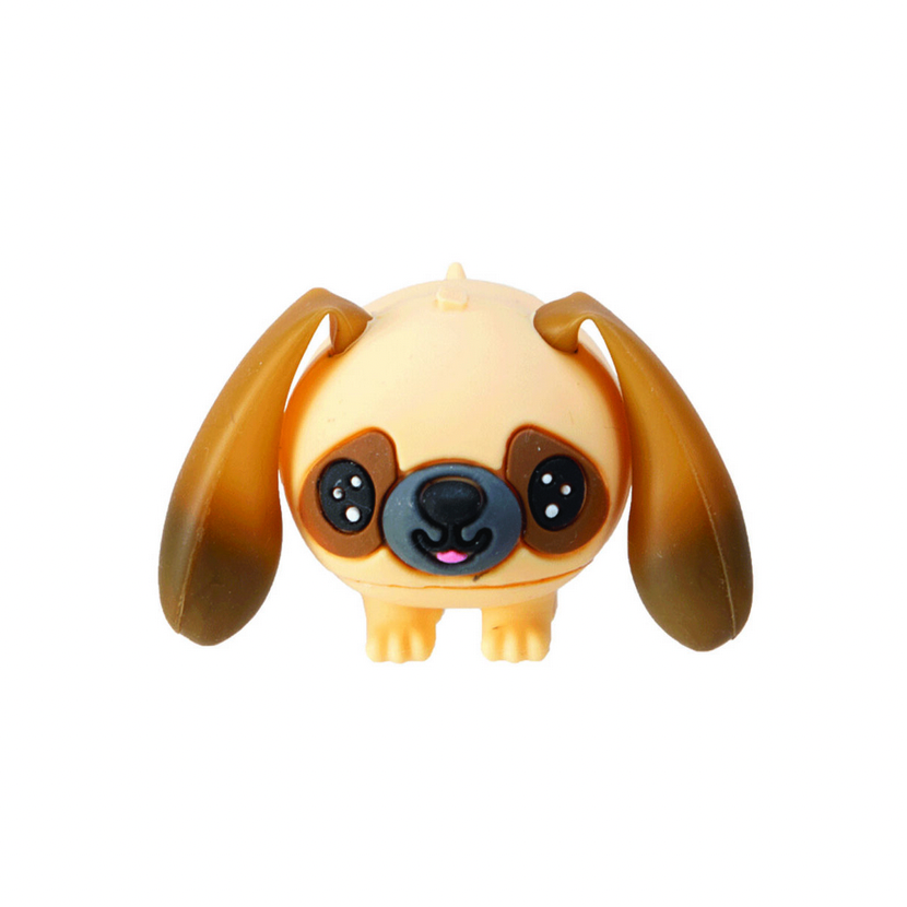 Toy dog figure on a white background