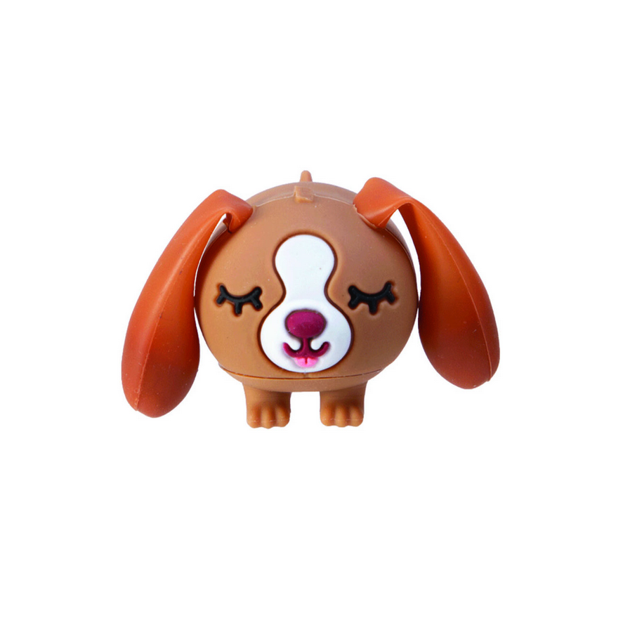 Small dog-shaped figurine on a white background