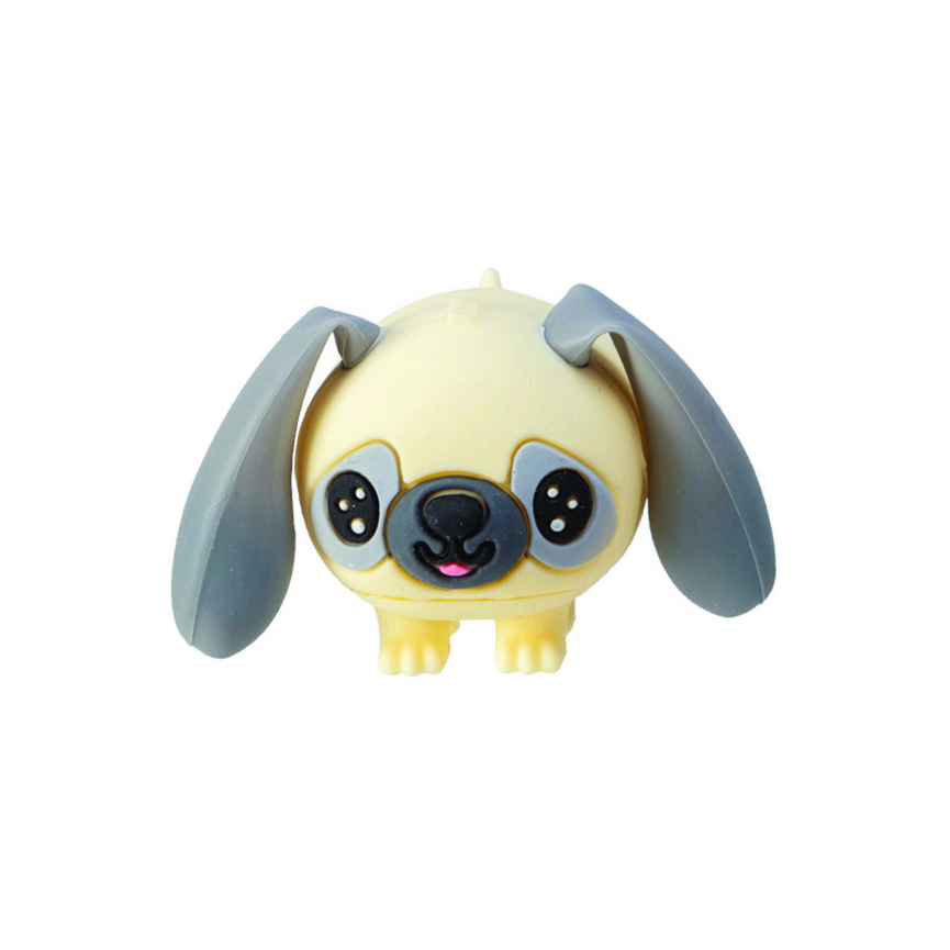 Toy dog figure on a white background