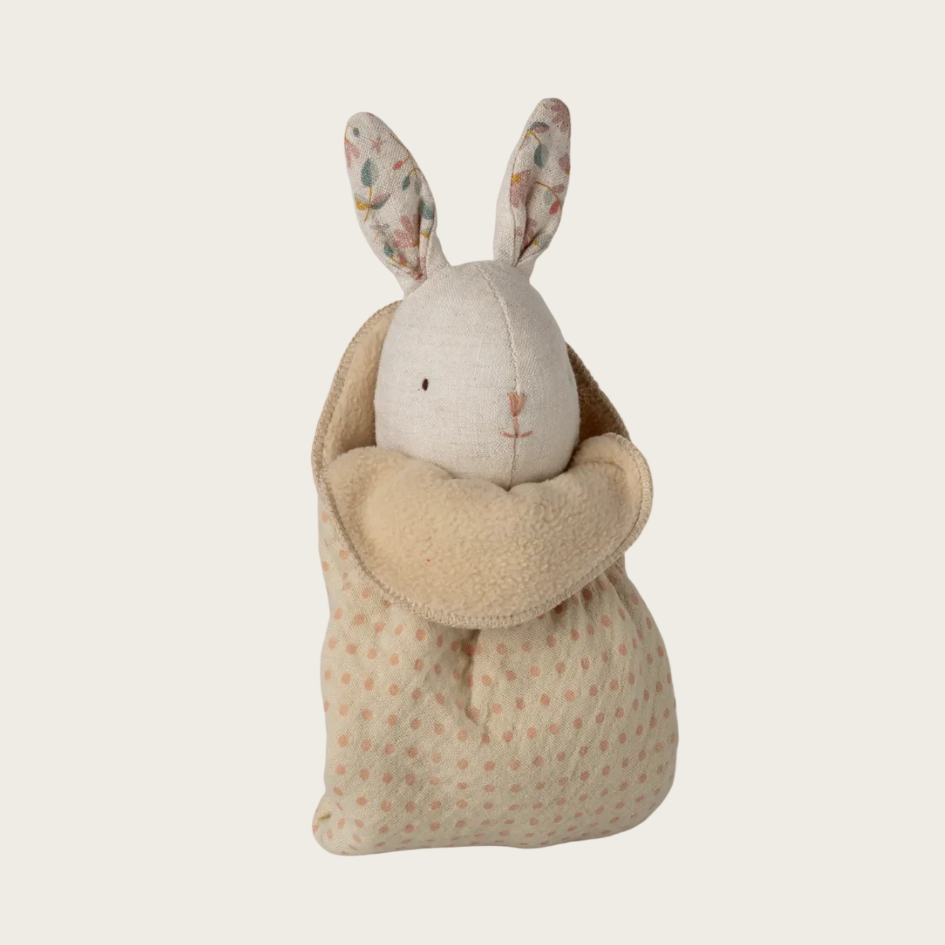 Stuffed rabbit toy in a bag 