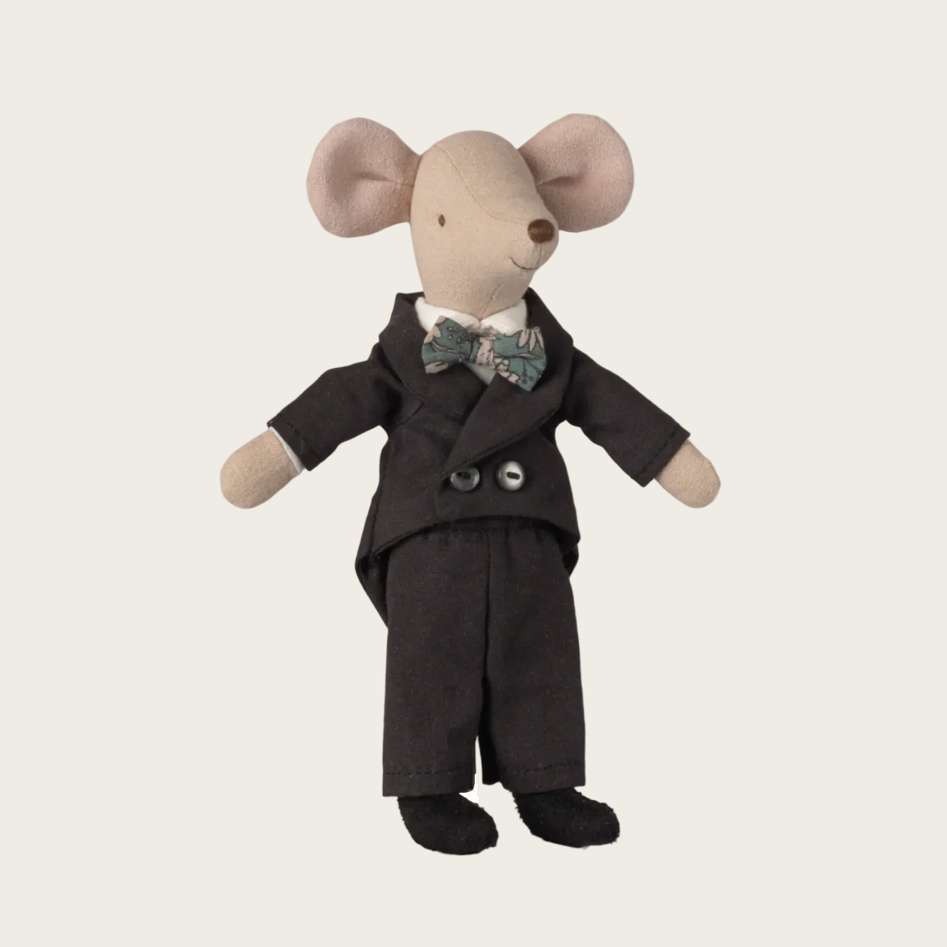 Stuffed mouse toy in a suit 