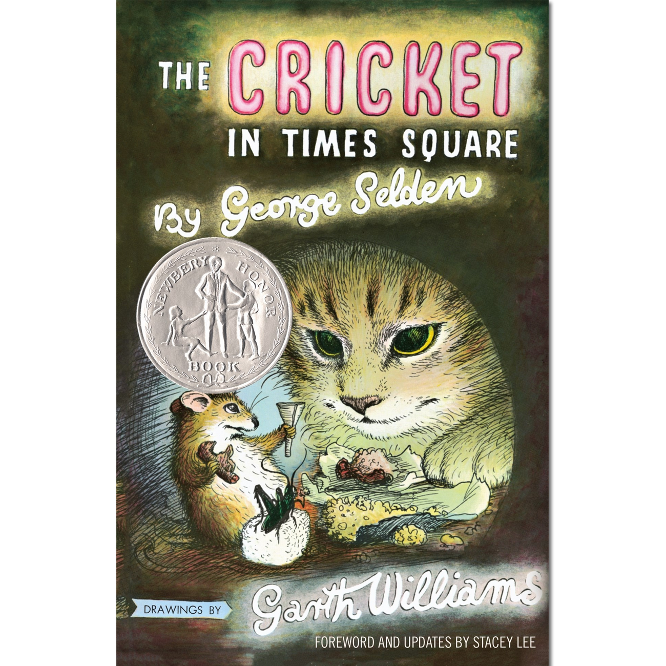 Book cover of 'The Cricket in Times Square' with a cat and mouse illustration on a white background.