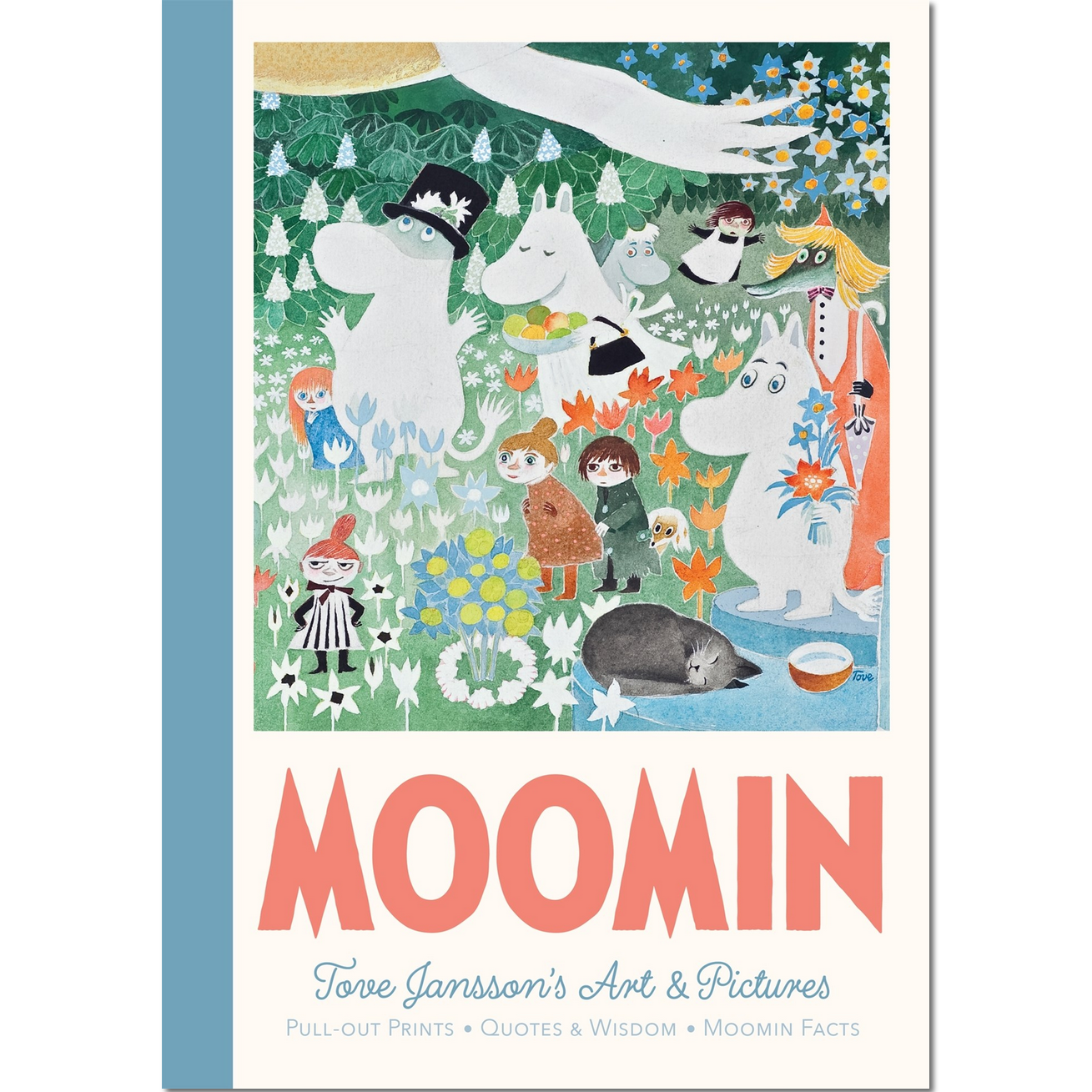 Moomin book cover with characters in a forest setting