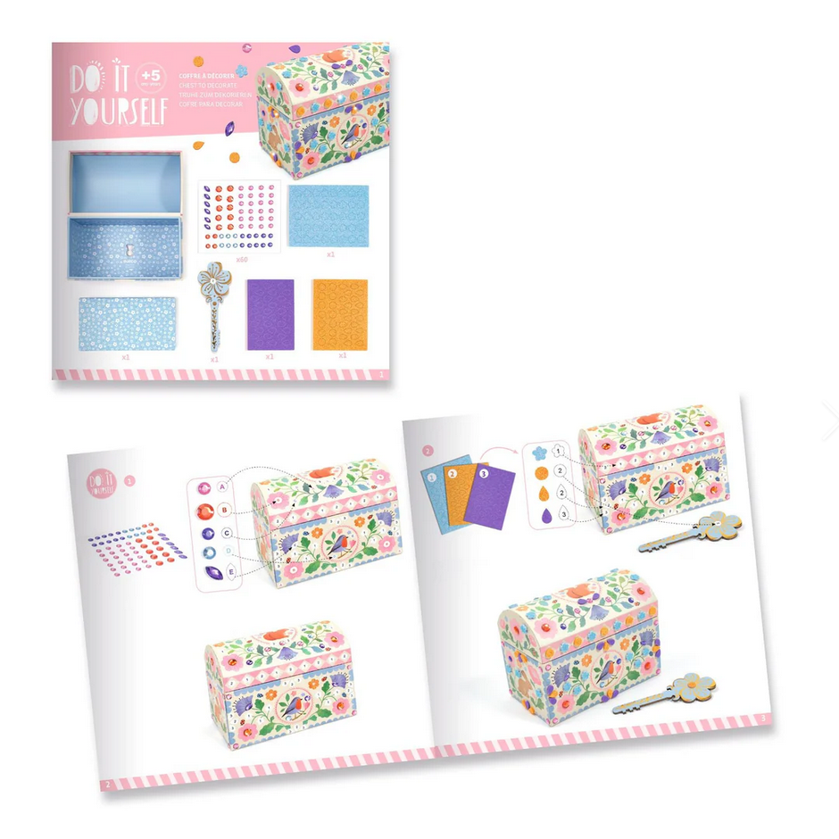 Floral-themed stationery set with packaging on a white background