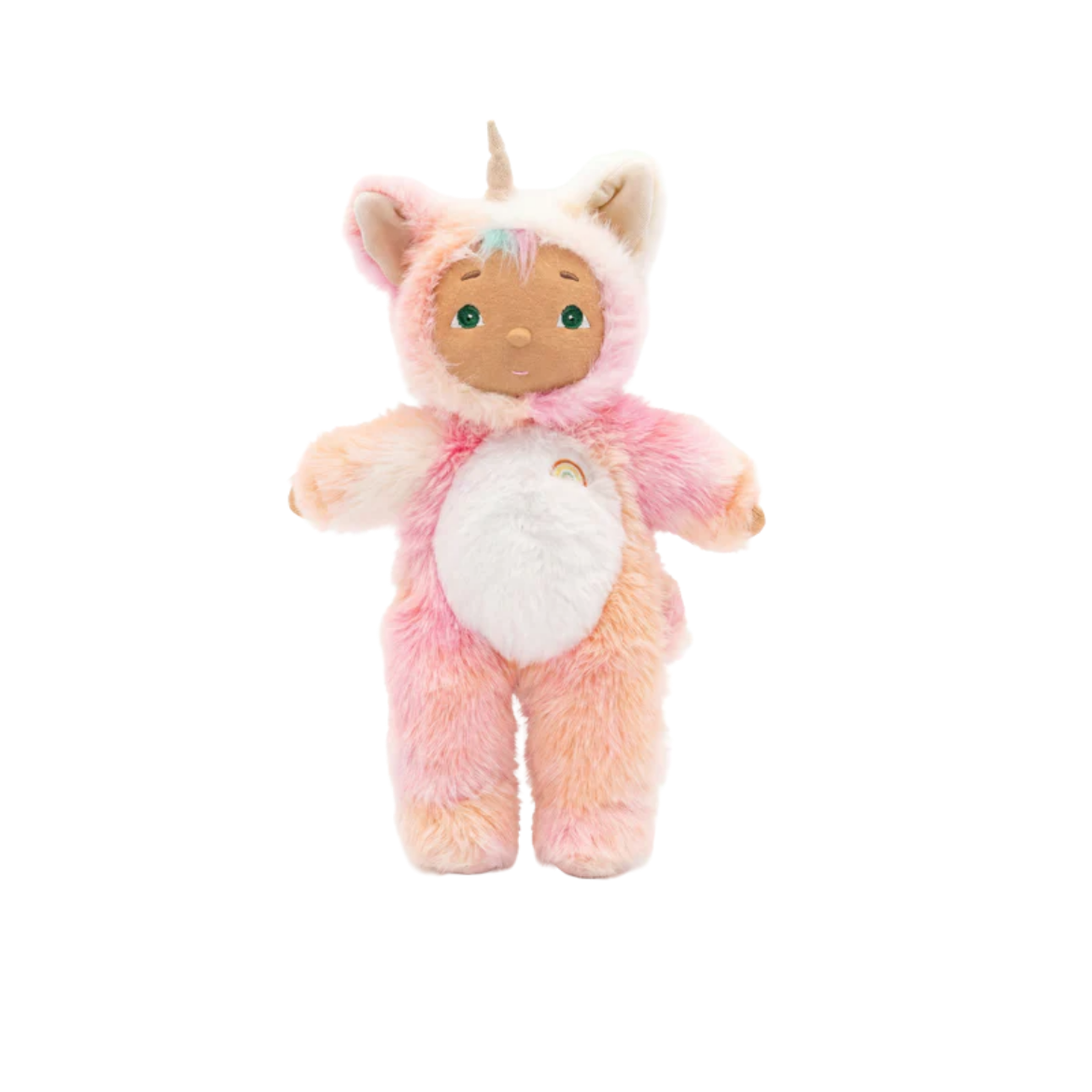 Plush toy with unicorn design on a white background