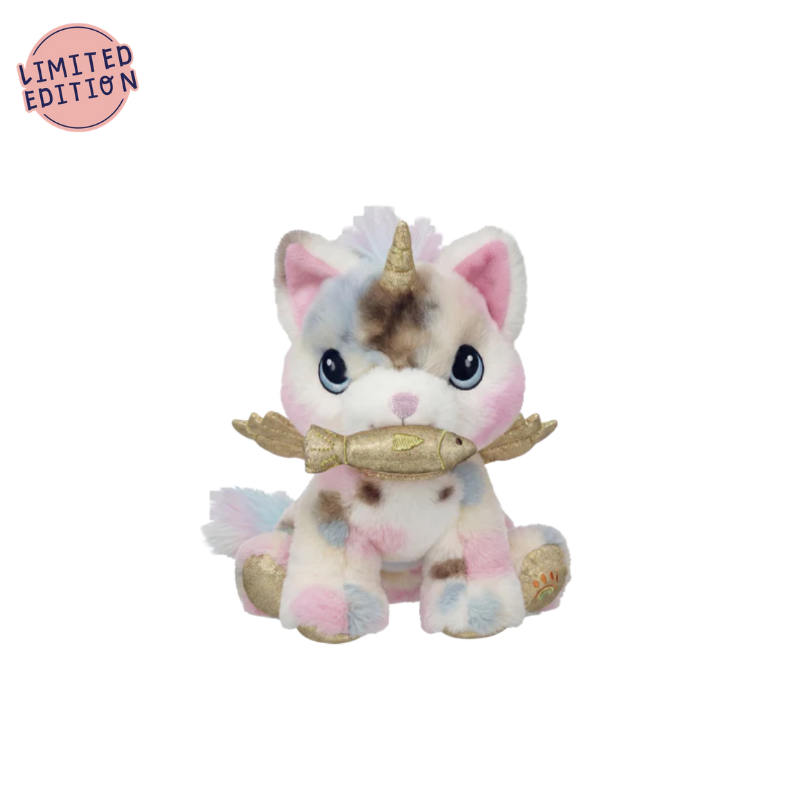 Plush toy with unicorn design on a white background