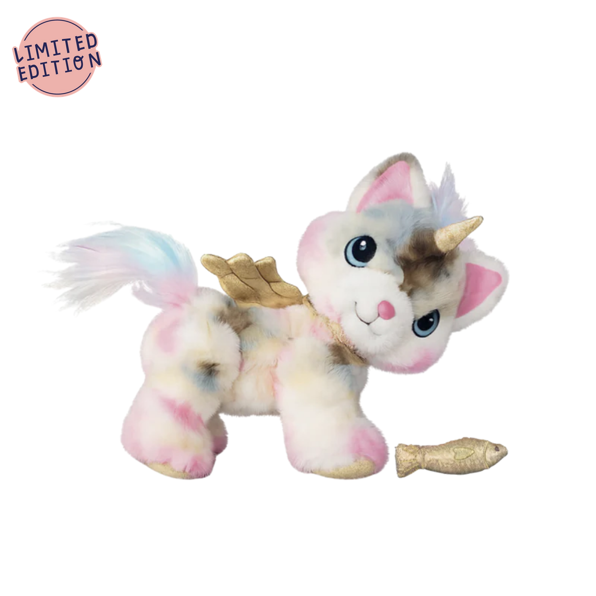 Plush toy dragon with wings and a horn on a white background, labeled 'Limited Edition'.