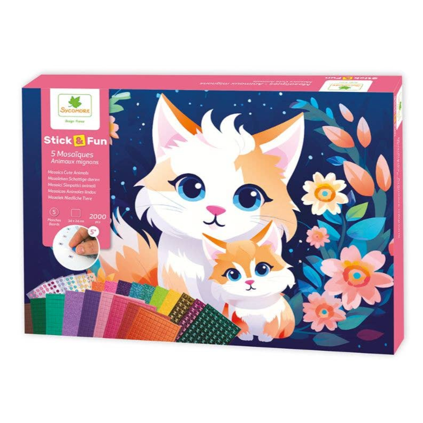 Stick'N Fun - XL Mosaics Cuddly Animals